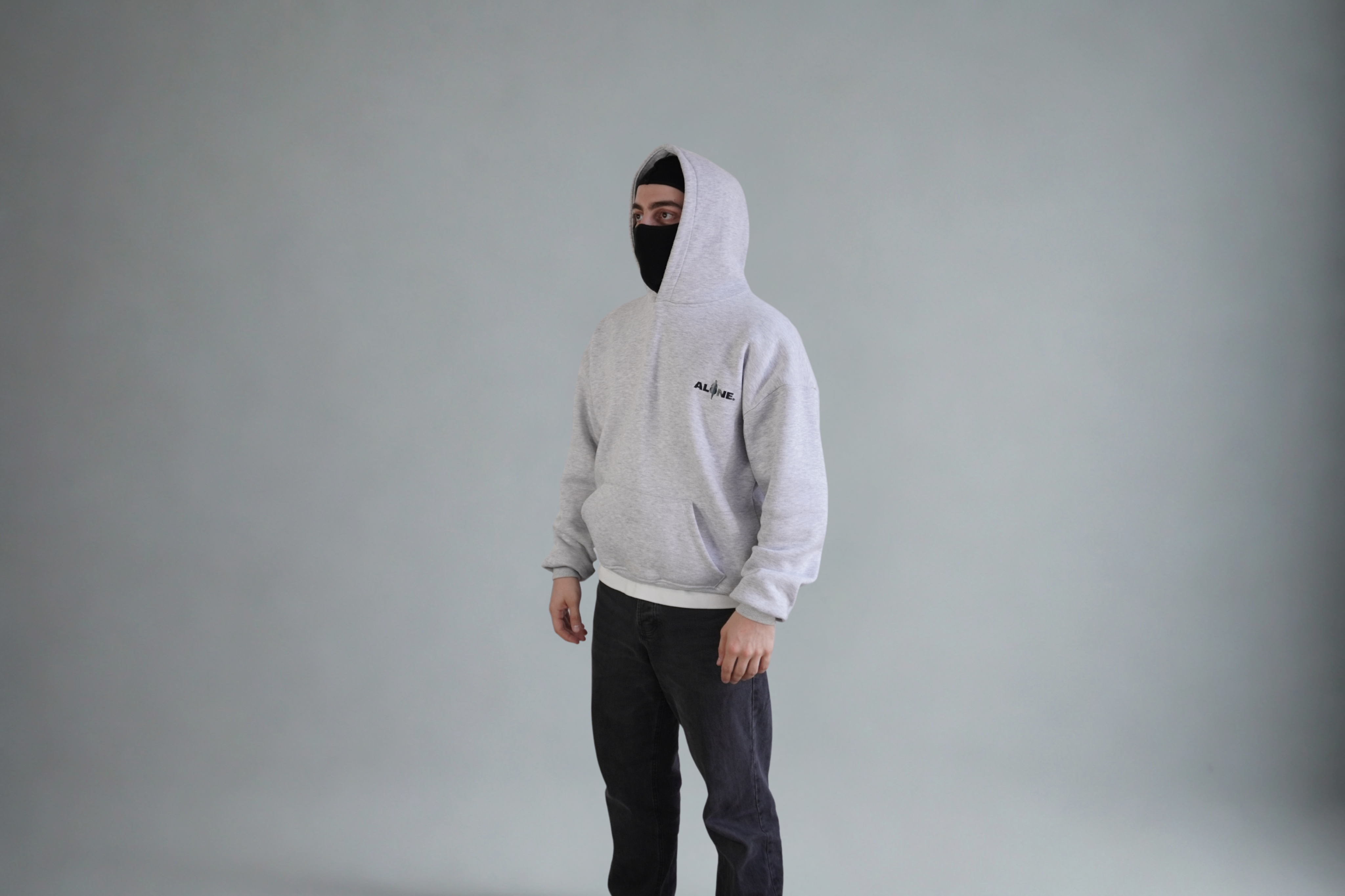 Alone baggy hoodie gray