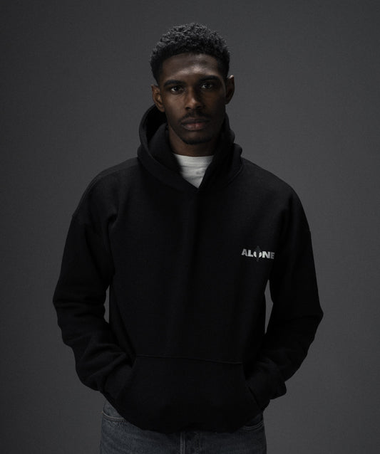 Alone baggy hoodie black