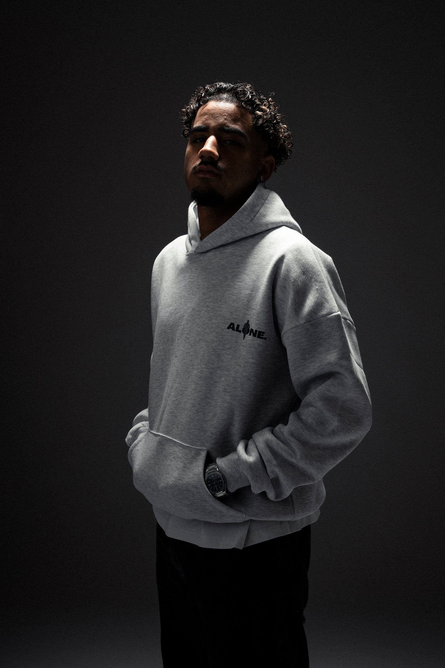 Alone baggy hoodie gray