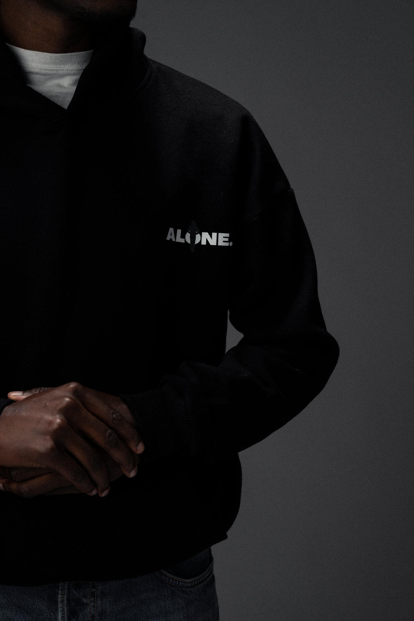 Alone baggy hoodie black