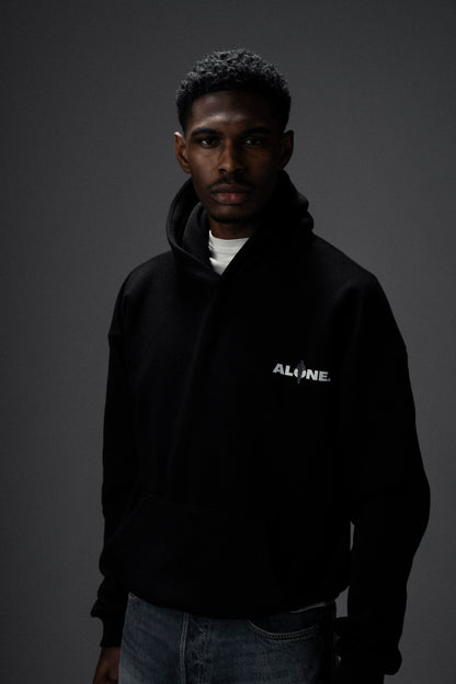 Alone baggy hoodie black