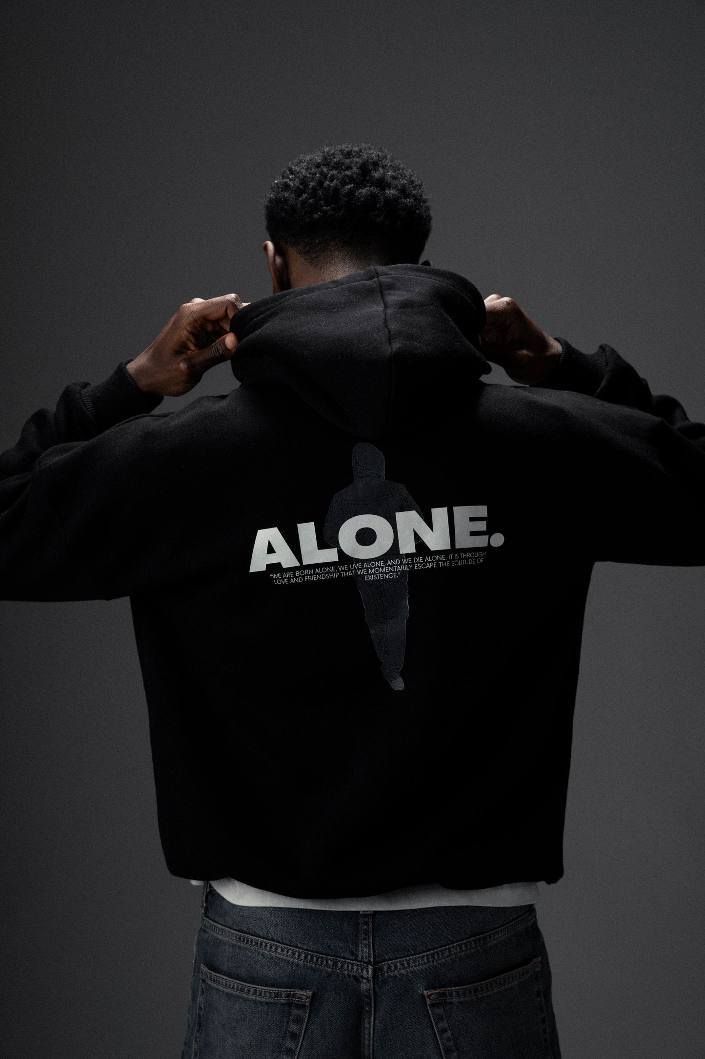 Alone baggy hoodie black