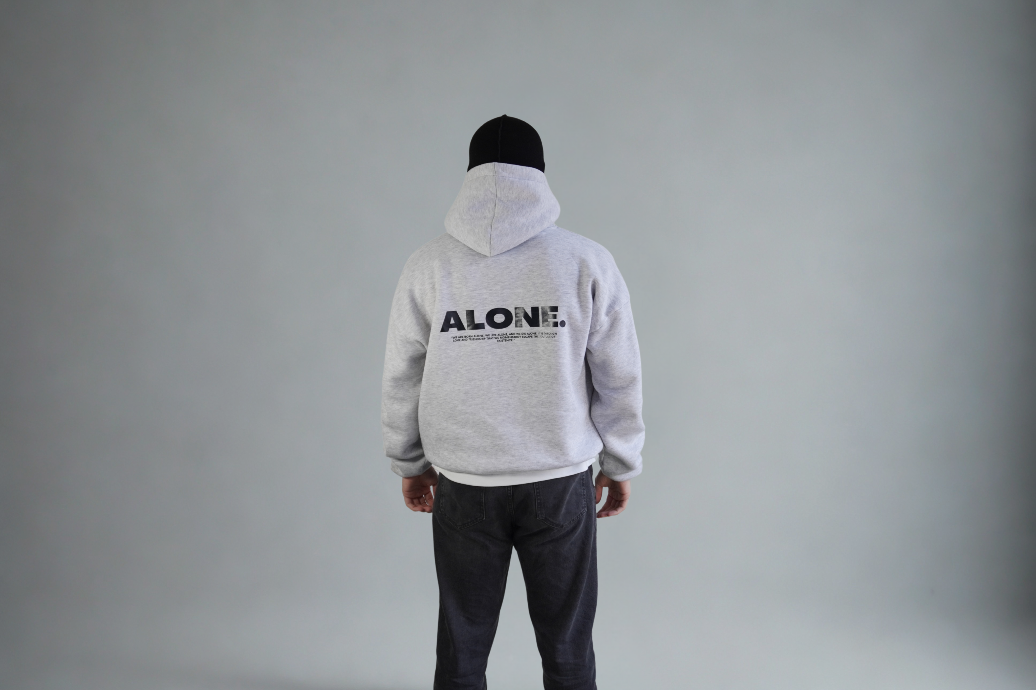 Alone baggy hoodie gray