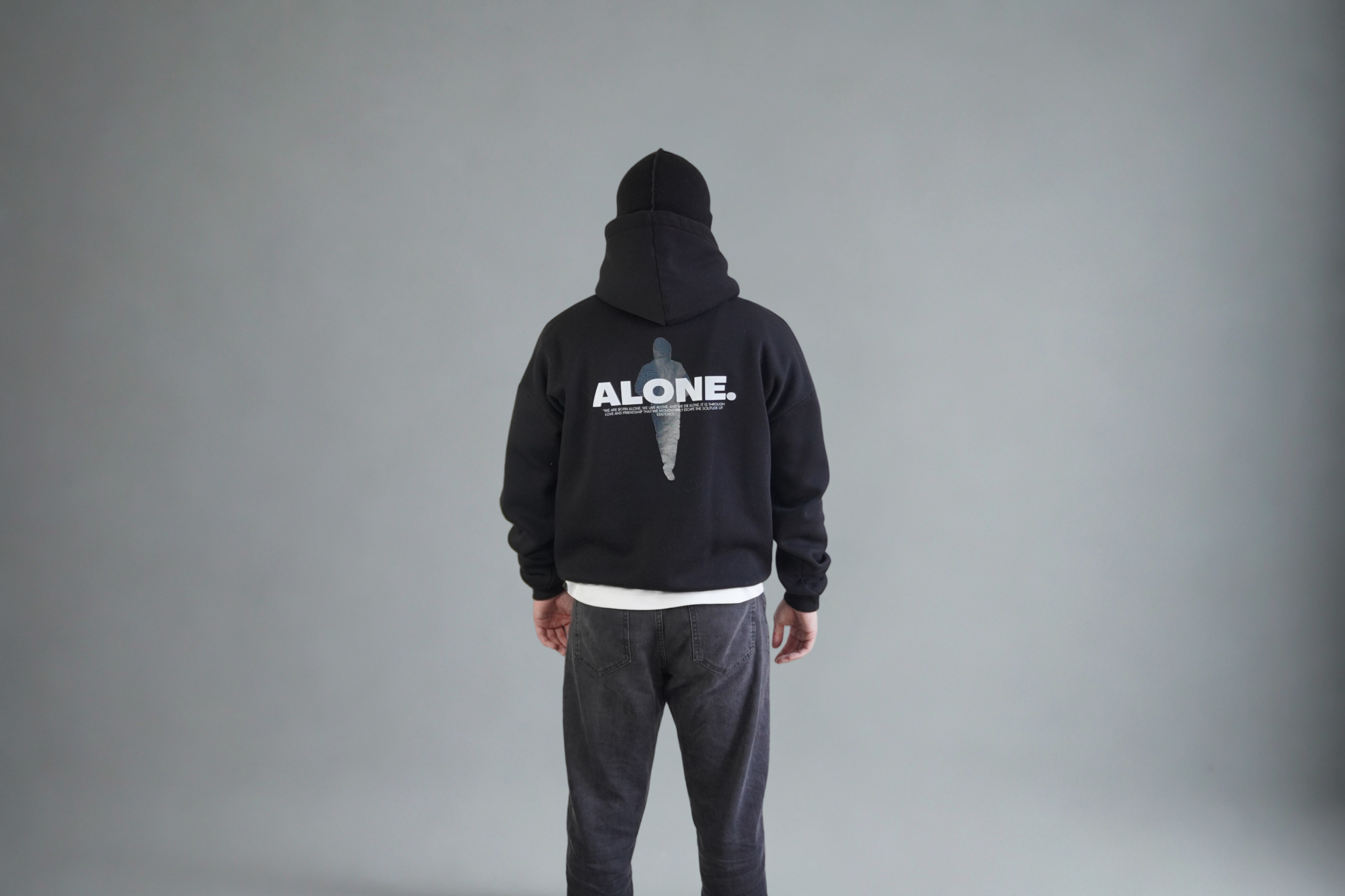 Alone baggy hoodie black