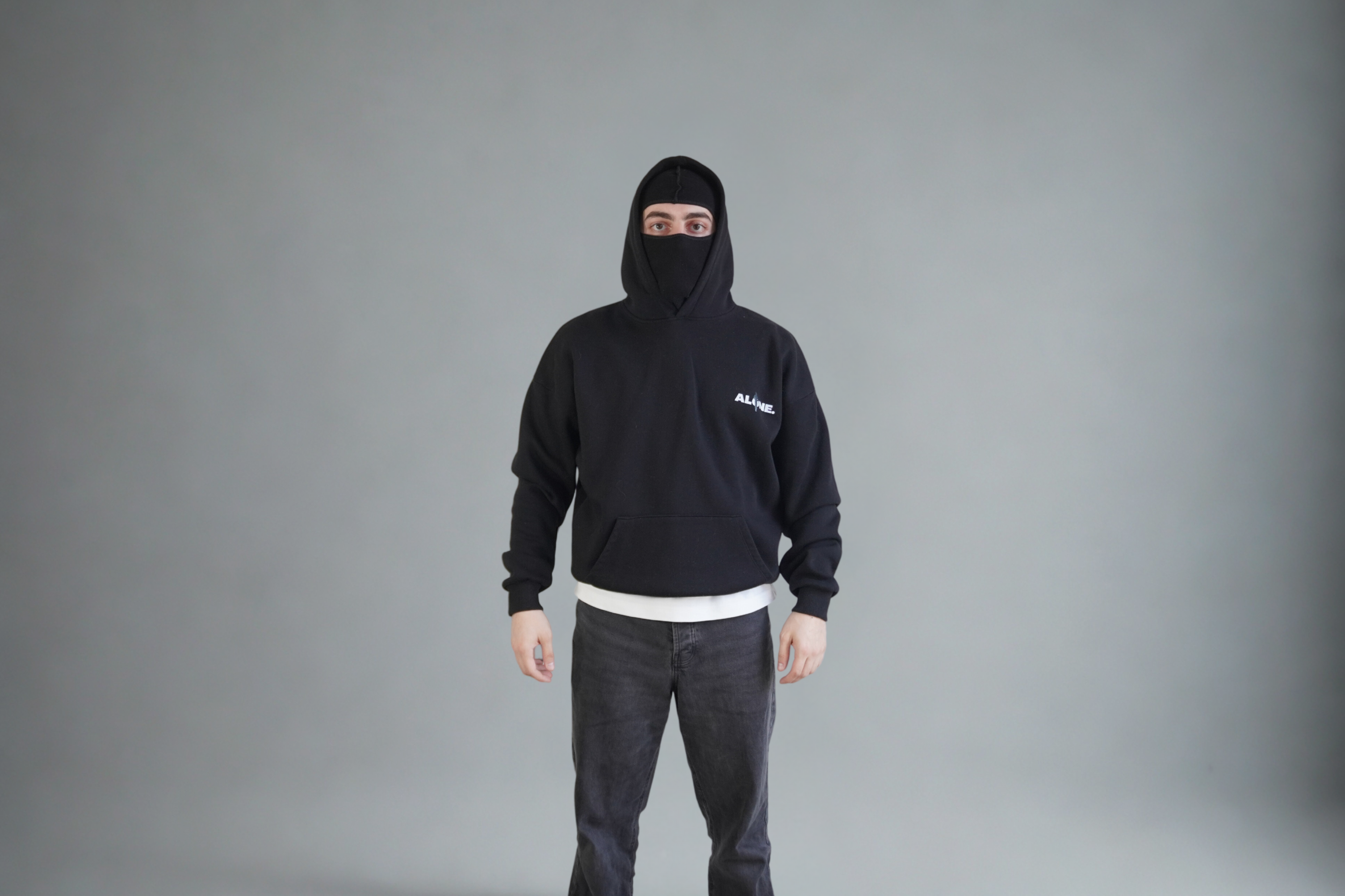 Alone baggy hoodie black